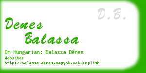 denes balassa business card