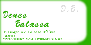 denes balassa business card